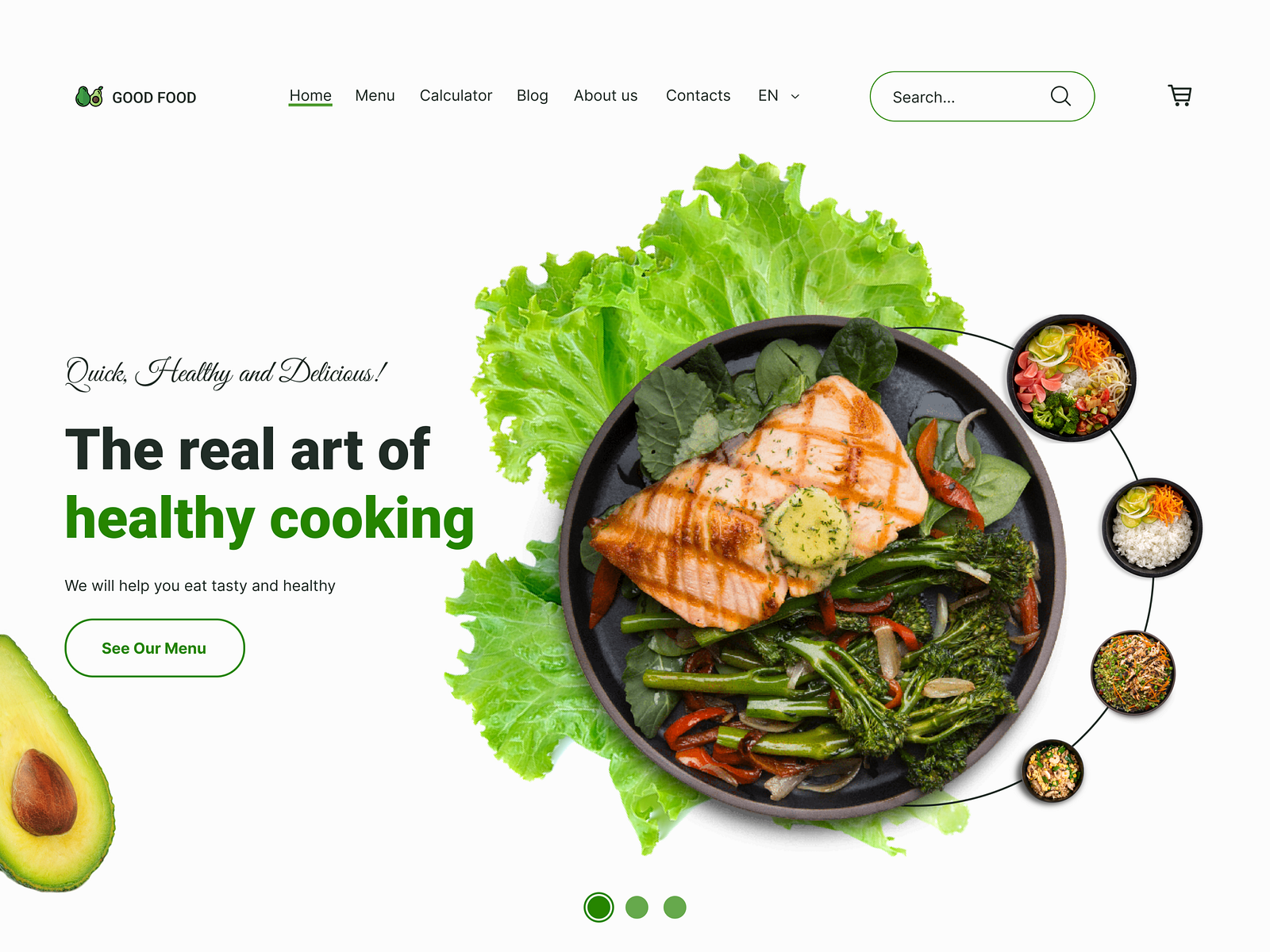 Healthy Food Restaurant Site by Krystyna on Dribbble