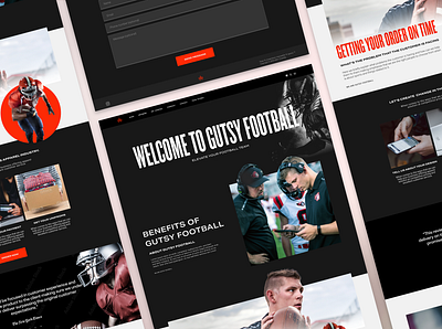 Gutsy Football website design proposal 2.0 dark mode design ecommerce minimal sports web web design website website design