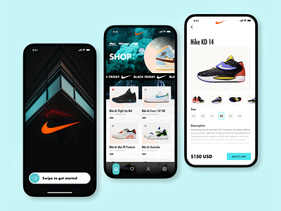 Nike App appdesign design nike nikeapp sneakers sneakershop store ui uxui