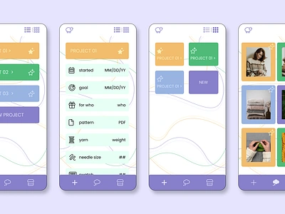 Knit Buddy + App Design app branding design figma knitting mobile ui