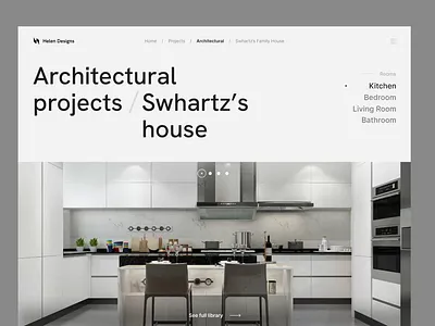 Interior design project website animation architect architecture bathroom bauhaus design house interior kitchen living room minimalistic monochrome room ui ux web web design webdesign website