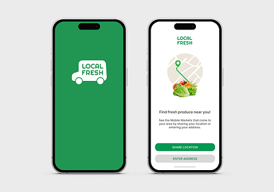 Local Fresh - location-based app product design social good ui ux uxui design