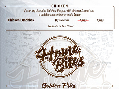 Cafe Menu Design, HomeBites Sandwiches & Fries Menu cafe menu creative items fries fast food menu menu design sandwiches menu