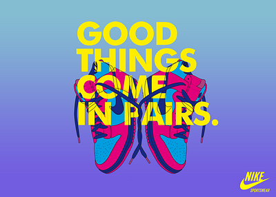 NIKE Good Things Come in Pairs branding design graphic design illustration nike tshirt vector