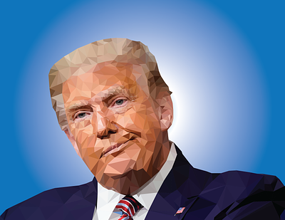 Donald Trump low poly graphic design low poly portrait