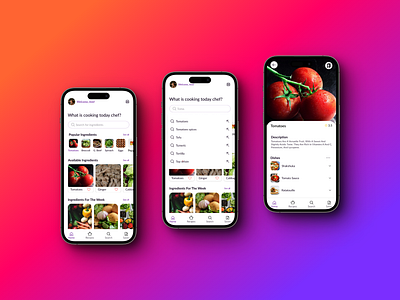 A Recipe Finding App 3d branding motion graphics ui