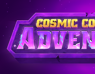 Stylized Game Logo - Cosmic Conquest Adventure 🪐 animated fantasy logo boardgame design fantasy game graphic design logo mobile nft painted rpg