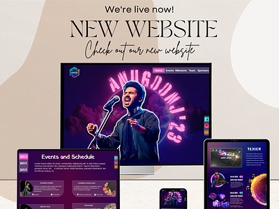 Anugoonj | College Festival Website | UI Design anugoonj app branding college collegewebsite design event fest festival figma glass effect graphic design ipu neon party typography ui ux