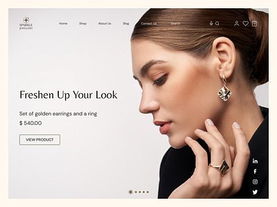 Home Page for a Jewellery Shop Site design graphic design homepage jewellery jewelleryshop onlineshop ui ux