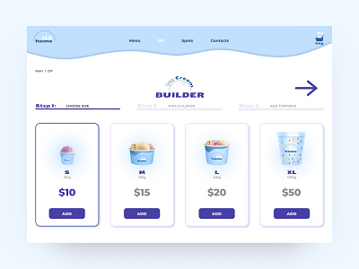 ICE home — web app app design e commerce figma ice cream prototyping ui ui design uiux design ux ux design web design