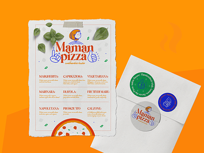 Maman Pizza Menu branding design food food menu foodie geometry homemade illustration logo menu minimal pizza restaurant shape typography vector