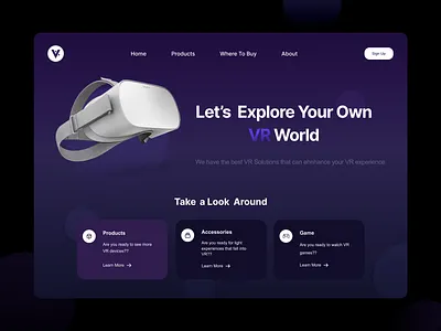 Landing Page - Daily UI003 challenge dailyui figma games landingpage ui uidesign userinterface vr vrgames webdesign webdeveloper