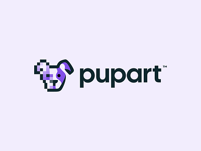 Pupart logo ai ai product animals art artwork branding design dog generator identity illustration logo design logo designer pixel pixels pupart puppie