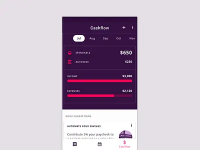Bills app app banking app budget app cash app cashflow design mobile ui uiux