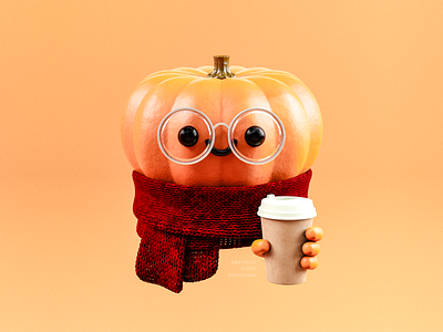 Autumn pumpkin 3d autumn pumpkin blender coffe cycles render