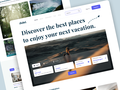 Trip Landing Page Design airline website airlines branding design jabel landing design landing page travel website travel wordwide trip trip planner trip website ui ux vacation trip vacation website