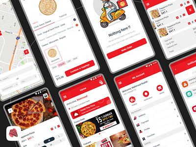 Pizza App app mobile pizza ui