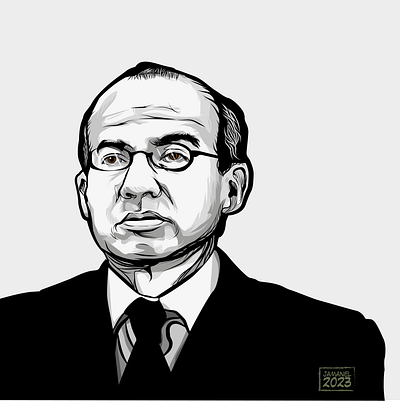 Felipe Calderón design diseño dribble illustration illustrator jamanel mexico pan politico portrait presidente retrato vector vectorartwork viral