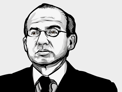 Felipe Calderón design diseño dribble illustration illustrator jamanel mexico pan politico portrait presidente retrato vector vectorartwork viral