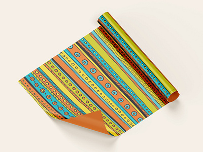 Uniquely Gifted - gift wrap mock up adhd art for license autism circles gift gift wrap hand drawn pattern neurodiverse neurodiversity paper pattern design pattern illustration pattern in pattern present quirky stripes sensory stripe striped stripes wrapping paper