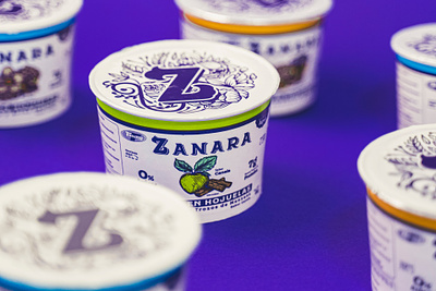 Zanara Packagin Cups branding design graphic design healthy illustration label lettering logo oat packaging type typography