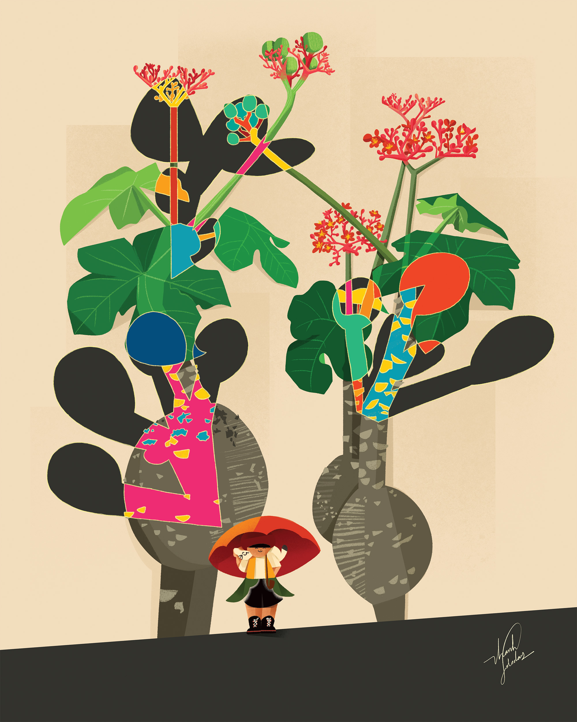 Ngô đồng art art work botanical botanical art buddhabellyplant cat digital art drawing ideation illustration illustrator plant plant art thanh soledas