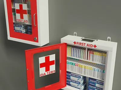Wall Mounted First Aid Kit 3d blender