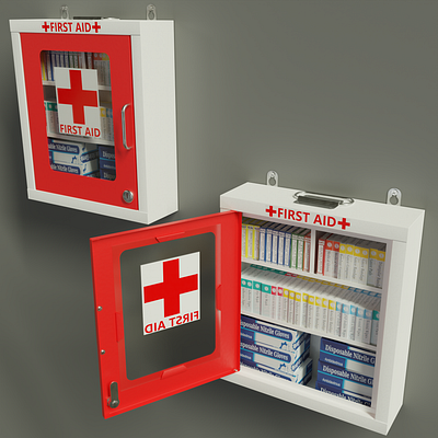 Wall Mounted First Aid Kit 3d blender