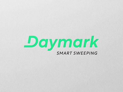 Daymark app app badge badge billboard black branding business card business cards daymark design green identity logo logo design mark smart sweep sweeping ui white