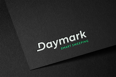 Daymark app app badge badge billboard black branding business card business cards daymark design green identity logo logo design mark smart sweep sweeping ui white