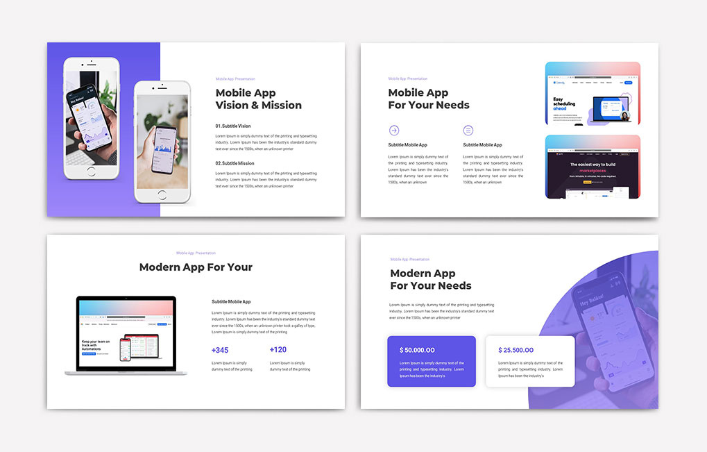 mobile application presentation template