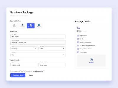 Cash App Payment cards cashapp payment paypal pricing product design purchase ui ui component uiux venmo web design