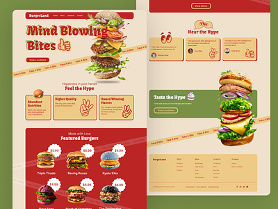 BurgerLand Website branding design illustration interface logo minimal ui uiux user experience user interface ux