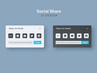 Social Share UI Design app ui design figma graphic design illustration link share designs link share ui design share link ui design share with friends ui design social share ui design ui websites ui designs