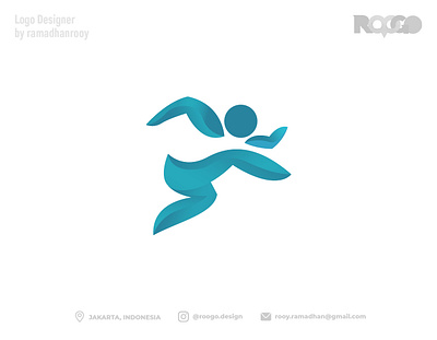 Jumprun athletics blue branding cyan design elegant graphic design illustration jump logo olympic parasport run sports typography vector