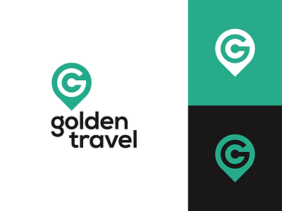 Golden Travel branding brochure design g golden green illustration kyrgyzstan logo logotype pin tourism travel