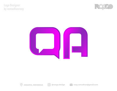 Quetalk A a logo branding design elegant gradient graphic design illustration logo magenta purple q logo qa qna typography vector