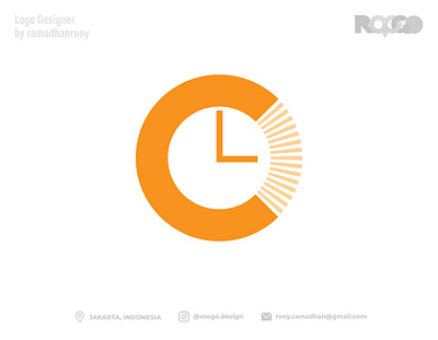 O Clock branding clock design elegant graphic design illustration letter c logo minutes o logo orange second speed typography vector yellow
