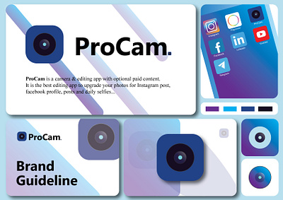 ProCam. brand guidelines branding design graphic design icon illustration logo modern icon procam unique icon unique logo