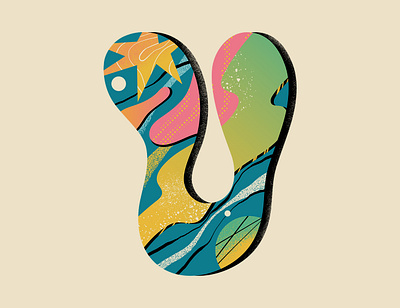 'V' for 36 Days of Type 36daysoftype challenge concept design flat gradients illustration illustrator lettering letters patterns texture type vector