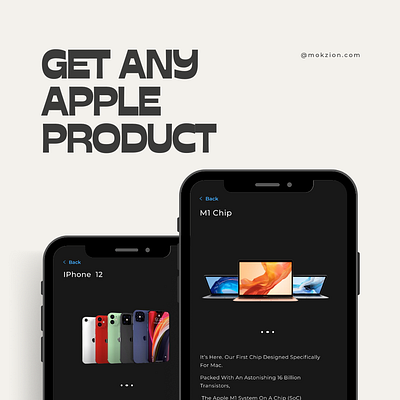 For an Apple product store app design logo typography ui ux