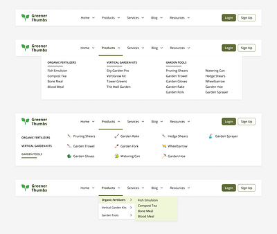 Top Navigation Menu by Fiona Lim on Dribbble
