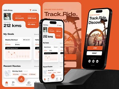 Bike Tracking App bicycle tracker branding gethired.design graphic design product productdesign tracker ui uidesign uiux