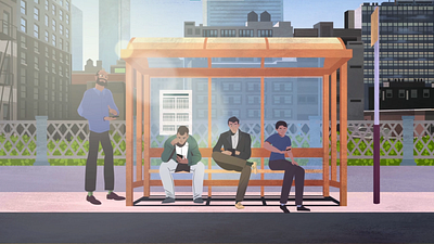 Bus stop Motion graphic 2d 3d adobe after effects animation branding design developer digital marketing graphic design illustration illustrator logo motion graphic photoshop premiere svg svg animation ui ui ux