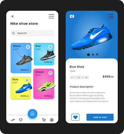 Figma Shoe ordering Mobile App figma graphic design ui