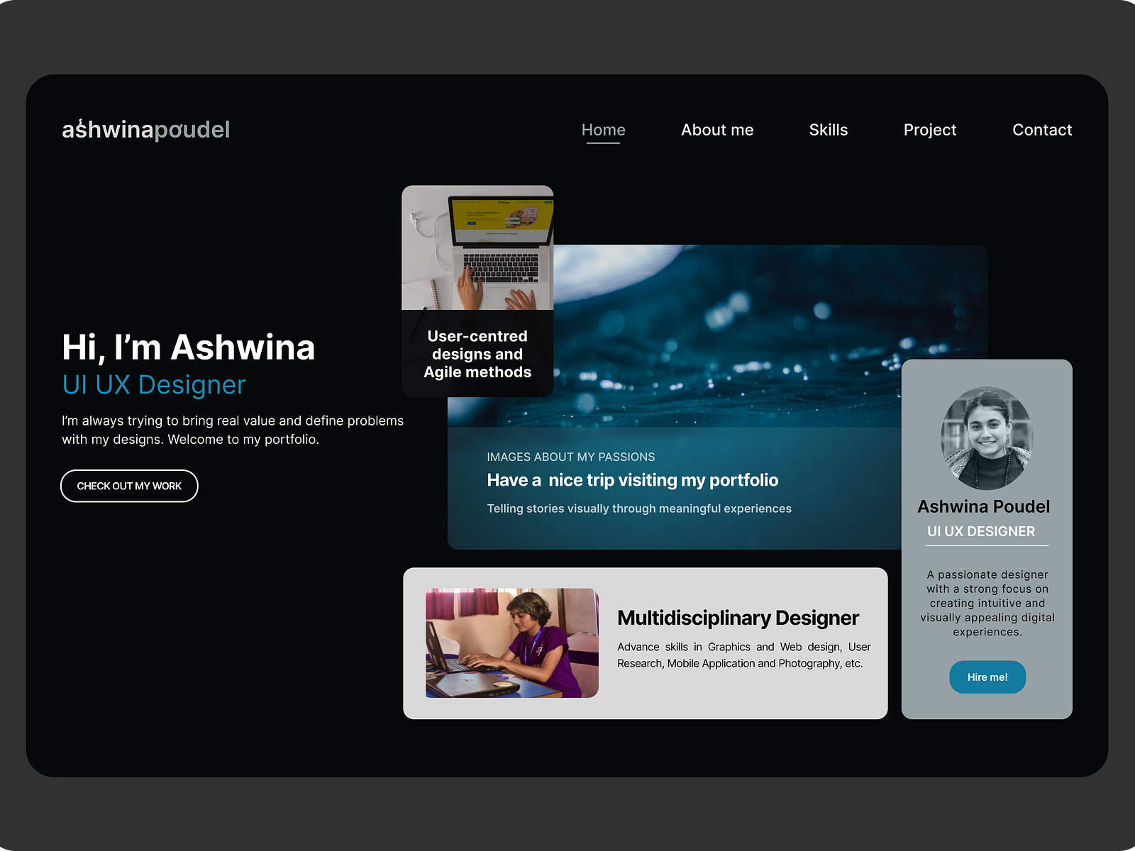 UI/UX Designer Portfolio Website by Ashwina Poudel on Dribbble