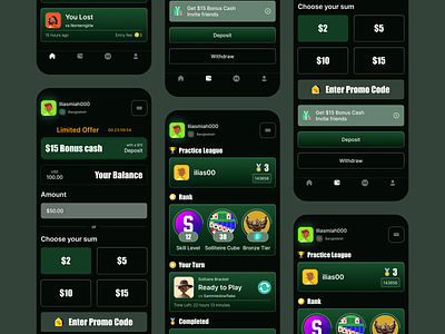 Cash Handling Game Mobile App Design app design app designer app ui app uiux casino dark mode dark theme design game game app game app design game app uiux game ui graphic design ilias mobile app mobile app ui new design ui ui design