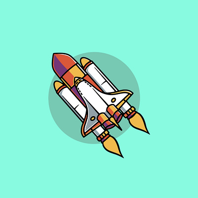 Cool Space Shuttle Illustration branding explorer graphic design ui