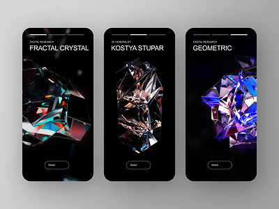 Digital Research Crystal 3d 3d art abstract ai animation cinema4d crypta crypto crypto app crystal fractal geometric mobile app mobile ui motion motion graphics ui