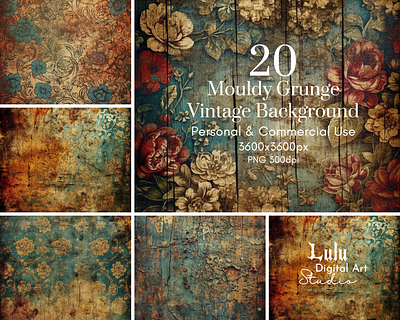 20 Mouldy Grunge Vintage Background - Distressed Papers commercial use grunge scrapbooking